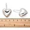 Heart Brass Dangle Earrings EJEW-B132-03P-5