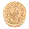 Golden Tone Round Wax Seal Brass Stamp Heads AJEW-S087-02G-06-2