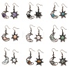 Natural & Synthetic Gemstone Dangle Earrings G-H359-07R-1