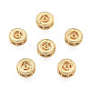 Brass Pave Clear Cubic Zirconia Beads KK-N259-33-2