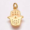 Brass Micro Pave Cubic Zirconia Pendants ZIRC-G099-39G-2