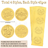 CRASPIRE 40 Sheets 4 Styles Self Adhesive Gold Foil Embossed Stickers DIY-CP0010-46-2