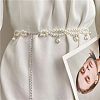 Alloy & Plastic Imitation Pearl Round Beaded Tassel Belly Waist Chains for Women WG2149B-02-1