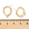 Brass Micro Pave Cubic Zirconia Stud Earring Findings KK-E107-20G-3