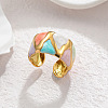 304 Stainless Steel Enamel Cuff Open Rings WG35DFF-10-1