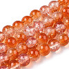 Transparent Crackle Baking Paint Glass Beads X1-DGLA-T003-01B-11-1