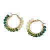 Dyed Natural Malaysia Jade Rondelle Bead & 201 Stainless Steel Hoop Earrings EJEW-JE07415-6