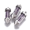 Natural Amethyst Big Pointed Pendants G-E516-B03-1-2