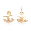 Brass Pave Clear Cubic Zirconia Stud Earring Findings KK-N216-534-1