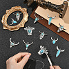 24Pcs 6 Styles Bohemian Synthetic Turquoise Cattle Pendants FIND-SZ0019-83-5