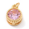 Real 18K Gold Plated Brass Inlaid Cubic Zirconia Charms ZIRC-L100-081G-06-2