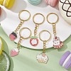 Strawberry Cat Alloy Enamel Pendant Keychain KEYC-JKC00575-2