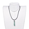 Pointed Natural Gemstone Pendant Necklaces NJEW-JN02550-5