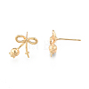 Brass Stud Earring Findings KK-N216-538-3