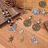 SUNNYCLUE 56PCS 14Style Tibetan Style Alloy Pendants TIBE-SC0007-16-4