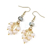 Natural Larimar and Natural Cultured Freshwater Pearl Dangle Earrings EJEW-JE07397-4