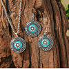 Bohemia Alloy & Acrylic Pendant Necklaces & Dangle Earrings Sets WGE09E2-09-1