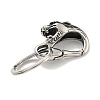 Tibetan Style 316 Surgical Stainless Steel Fittings with 304 Stainless Steel Key Ring FIND-Q101-21AS-2