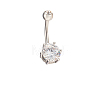 Platinum Plated Body Jewelry Cubic Zirconia Brass Navel Ring Navel Ring Belly Rings AJEW-EE0001-05B-1