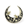 Bees Crescent Moon Alloy Enamel Pin Brooch JEWB-R268-12-1