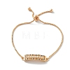 Brass Micro Pave Cubic Zirconia Slider Bracelets KK-R217-52G-4