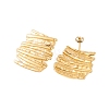 Ion Plating(IP) 304 Stainless Steel Stud Earrings for Women EJEW-P279-41G-2