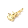 Rack Plating Brass Clear Cubic Zirconia Pendants KK-Z056-27G-2