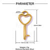 304 Stainless Steel Pendants STAS-OY019-02G-2