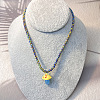 Autumn Handmade Lampwork Mushroom Pendant Braided Cotton Cord Necklaces for Women WGEED32-01-1
