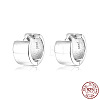 Rhodium Plated Platinum 925 Sterling Silver Hoop Earrings MO1204-4-1