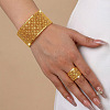 Geometric Filigree Zinc Alloy Cuff Bangles & Rings Sets for Women WG9AF22-01-2