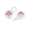 Brass Pave Cubic Zirconia Charms KK-CBABC34-07S-01-2