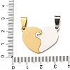 304 Stainless Steel Rhinestone Split Pendants STAS-F368-21GP-3