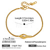 304 Stainless Steel Pave Clear Cubic Zirconia Snake Head Link Box Chain Bracelets for Women WG9C8AF-01-2