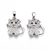 Brass Micro Pave Cubic Zirconia Pendants KK-N257-28P-1