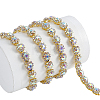 1Yard Floral Alloy & Rhinestone Hotfix Resin Rhinestone AJEW-HY0003-61-1