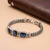 Brass Pave Cubic Zirconia Wheat Chain Bracelets for Women FS-WGA053A-01-1