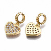 Brass Micro Pave Clear Cubic Zirconia Pendants KK-Q277-053-NF-3