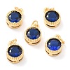 Real 18K Gold Plated Brass Inlaid Cubic Zirconia Charms ZIRC-L100-081G-08-1