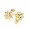 Brass Micro Pave Cubic Zirconia Charms KK-F927-09B-G-2