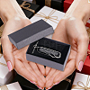 1Pc Natural Black Agate Bullet Macrame Pouch Pendant Alloy Chain Necklaces NJEW-PA0001-01E-7