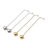 PVD Vacuum Plating 304 Stainless Steel Long Chain with Heart Dangle Stud Earrings for Women EJEW-A068-03G-2