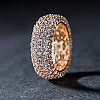 Brass Micro Pave Clear Cubic Zirconia Finger Rings for Women FS-WG796B2-08-1