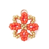 Glass Seed Beaded Pendants PALLOY-MZ01267-01-1