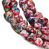 Spray Printed Synthetic Turquoise Beads Strands TURQ-P002-01A-05-4