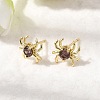 Spider Brass Micro Pave Cubic Zirconia Stud Earrings EJEW-L306-04G-02-2