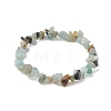 Natural Flower Amazonite Chip Beaded Stretch Bracelets for Women Men BJEW-JB10665-01-1