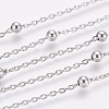 304 Stainless Steel Cable Chain Anklets AJEW-P069-03P-2