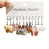 6 Styles Cute Miniature Dessert Food Resin Plastic Dangle Earrings Set FS-WGC6E73-01-5