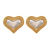 304 Stainless Steel Two Tone Stud Earrings EJEW-Z109-05GP-01-4